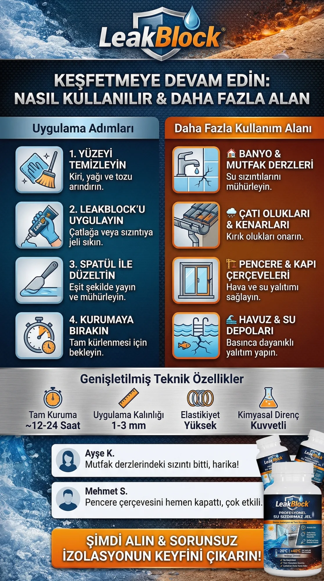 Leak Block - Su Sızdırmaz Jel görsel 5