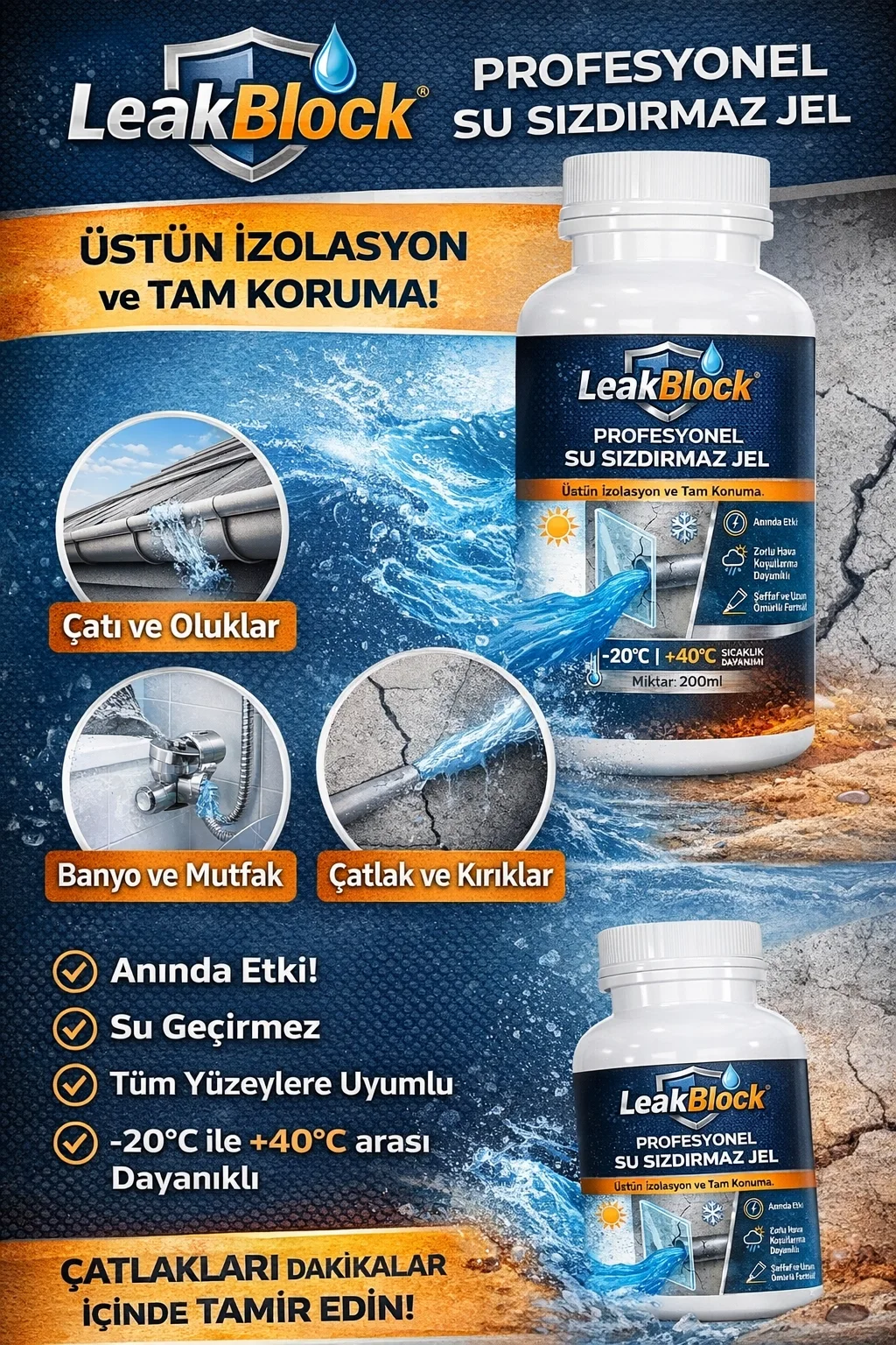 Leak Block - Su Sızdırmaz Jel görsel 1